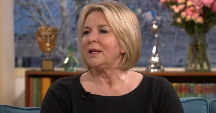 Fern Britton looks serious during interview on This Morning