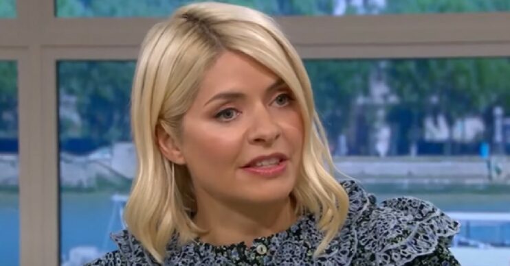 Holly Willoughby in blue floral outfit on This Morning today May 3, 2022