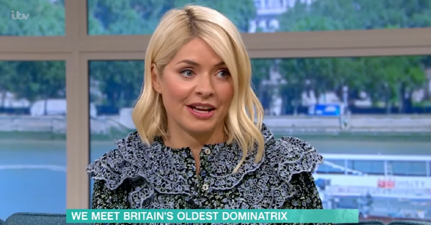 Holly Willoughby in floral blouse on This Morning today May 3, 2022
