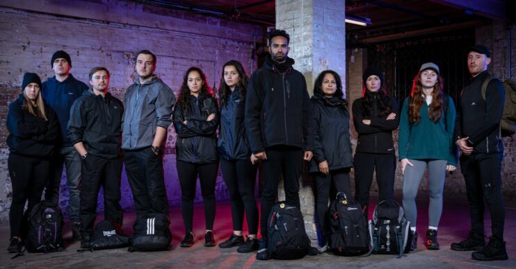 Hunted on Channel 4 contestants in a group lin-up