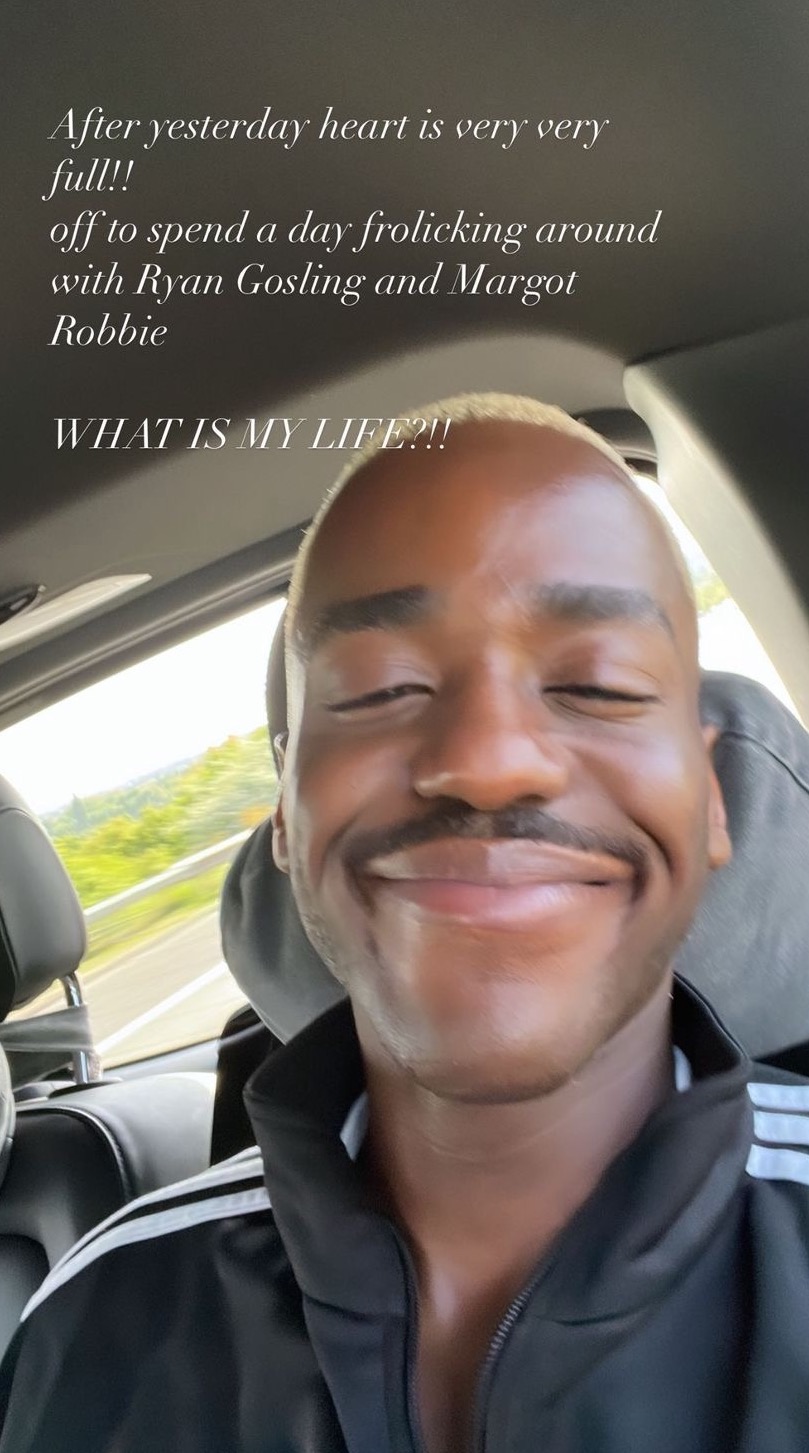 Ncuti Gatwa smiling in the car