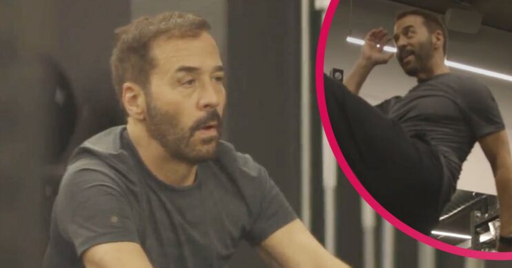 Jeremy Piven training in the gym