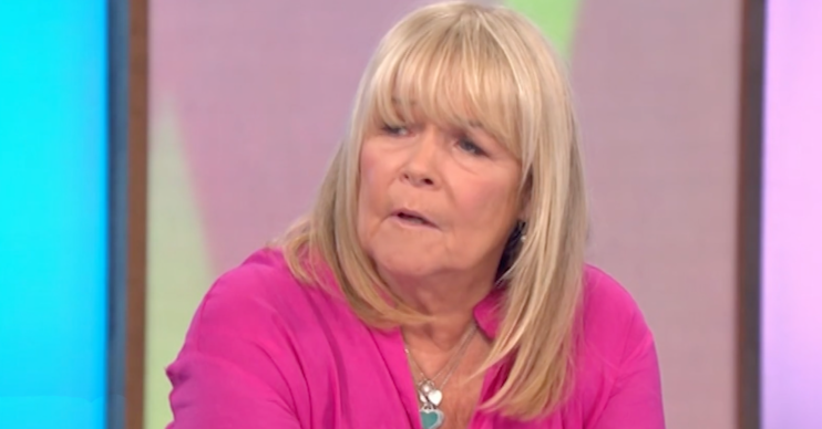 Linda Robsonon Loose Women scowling in pink