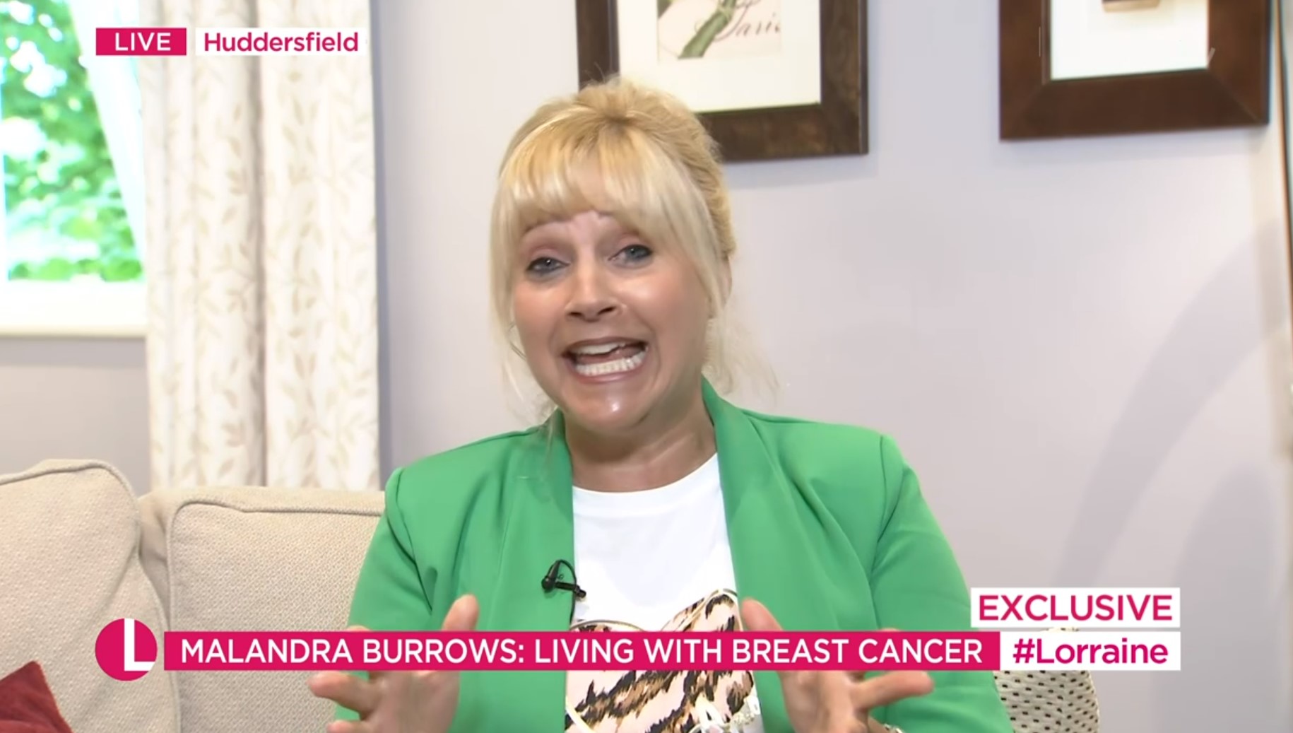 Malandra Burrows talks emotionally about her cancer on Lorraine