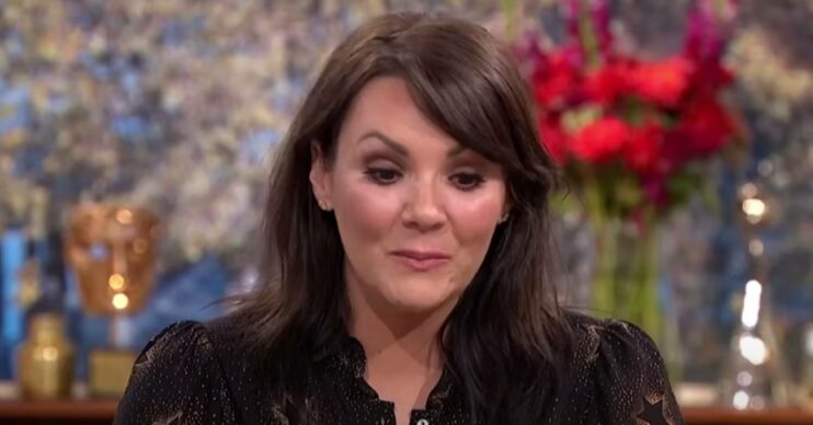 Martine McCutcheon looking upset during an appearance on This Morning