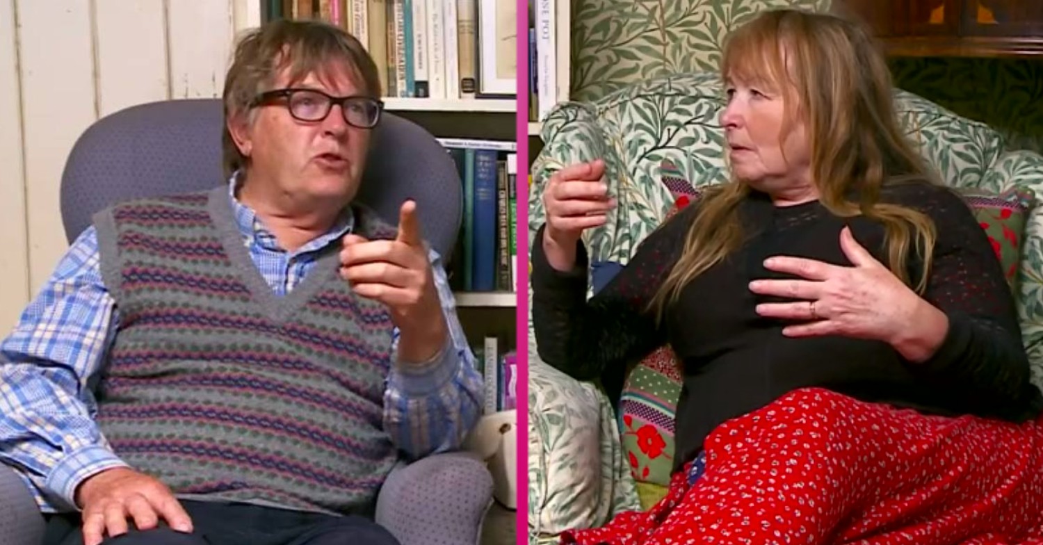 Giles and Mary speaking on episode of Gogglebox