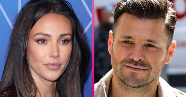 Michelle Keegan and Mark Wright smiling at the camera