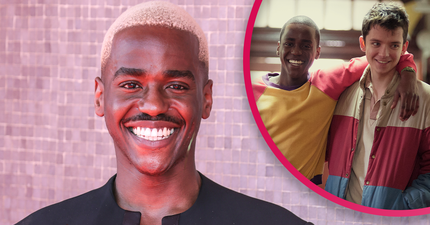 Ncuti Gatwa smiling with his Sex Education co-star