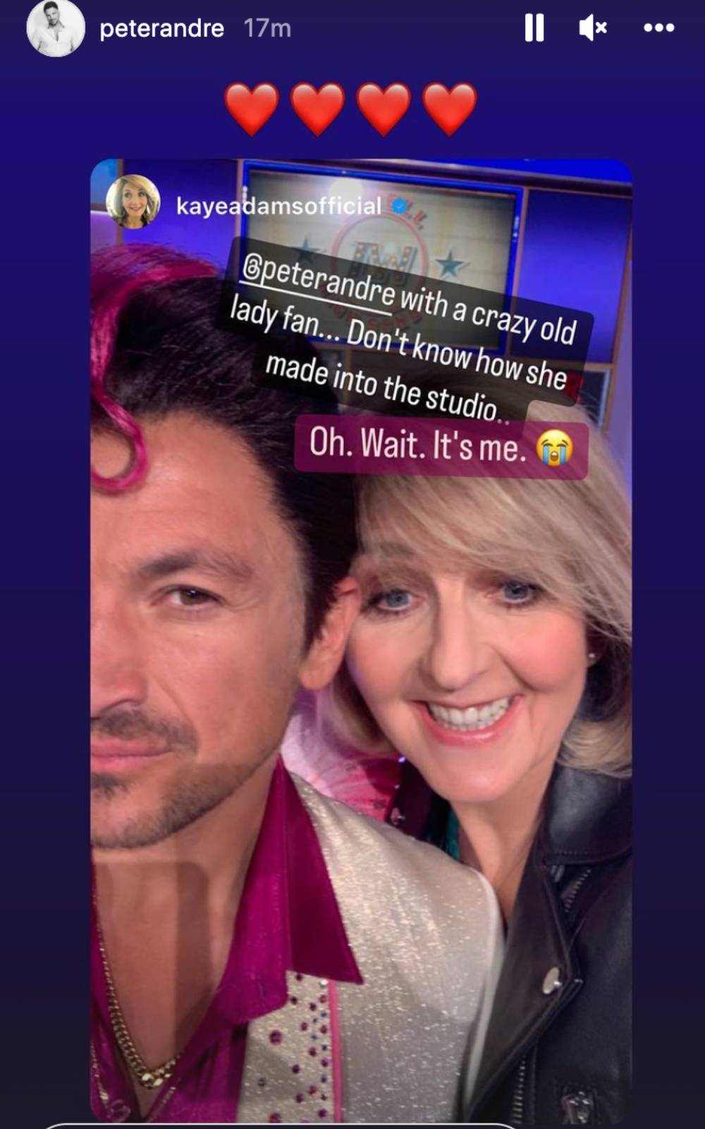 Kaye Adams cuddles up to Peter Andre