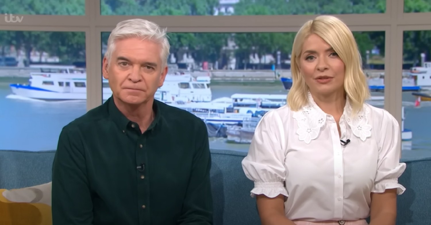 Phillip Schofield and Holly Willoughby look towards the camera on This Morning
