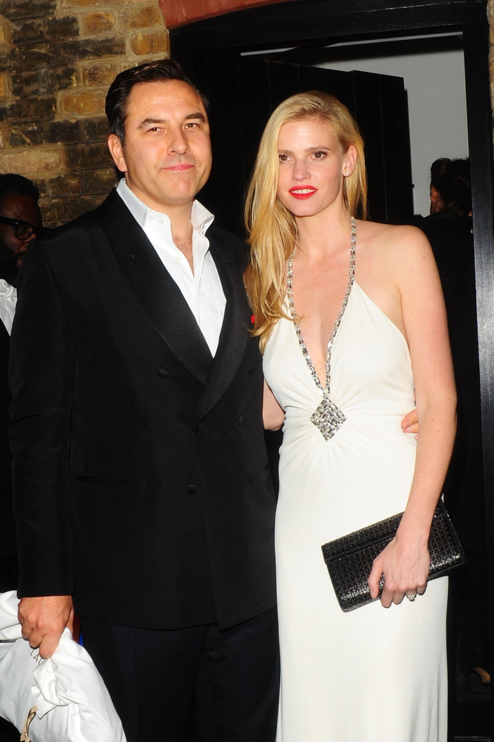 David Walliams and ex-wife Lara Stone smiling