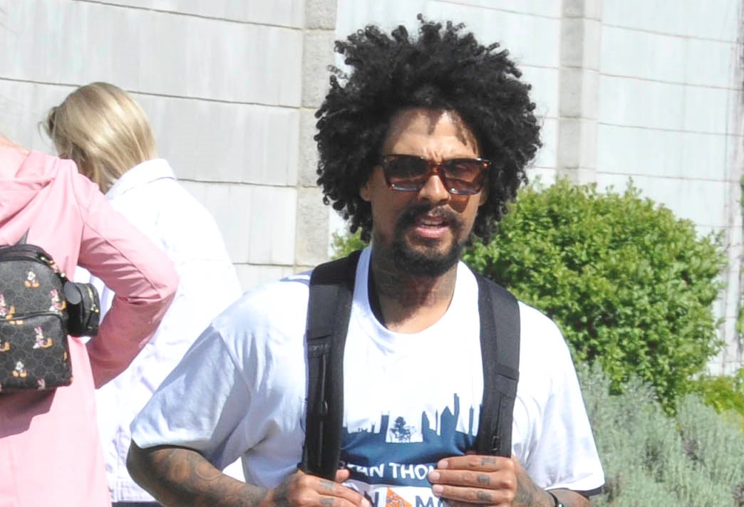 Cleveland Campbell smiles as he supports Ryan Thomas
