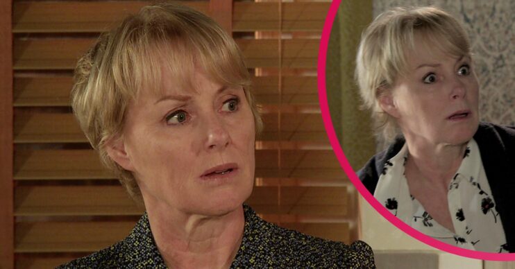 Sally Coronation Street looking shocked