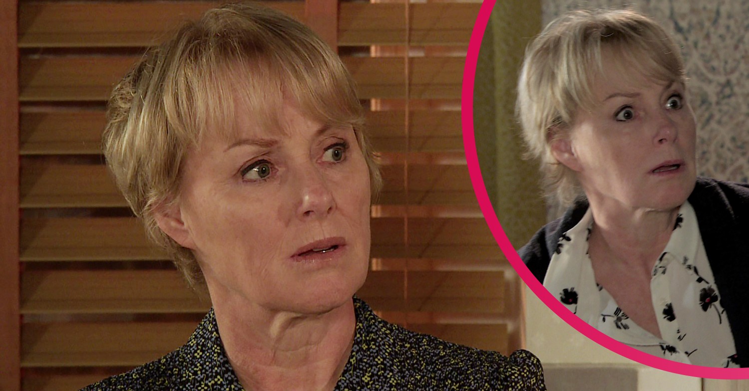 Sally Coronation Street looking shocked