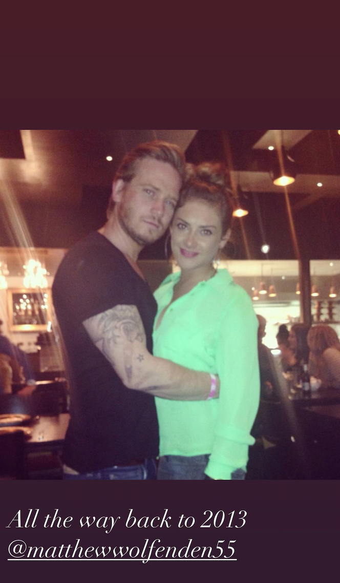 Emmerdale stars Isabel Hodgins and Matthew Woldefenden cuddling