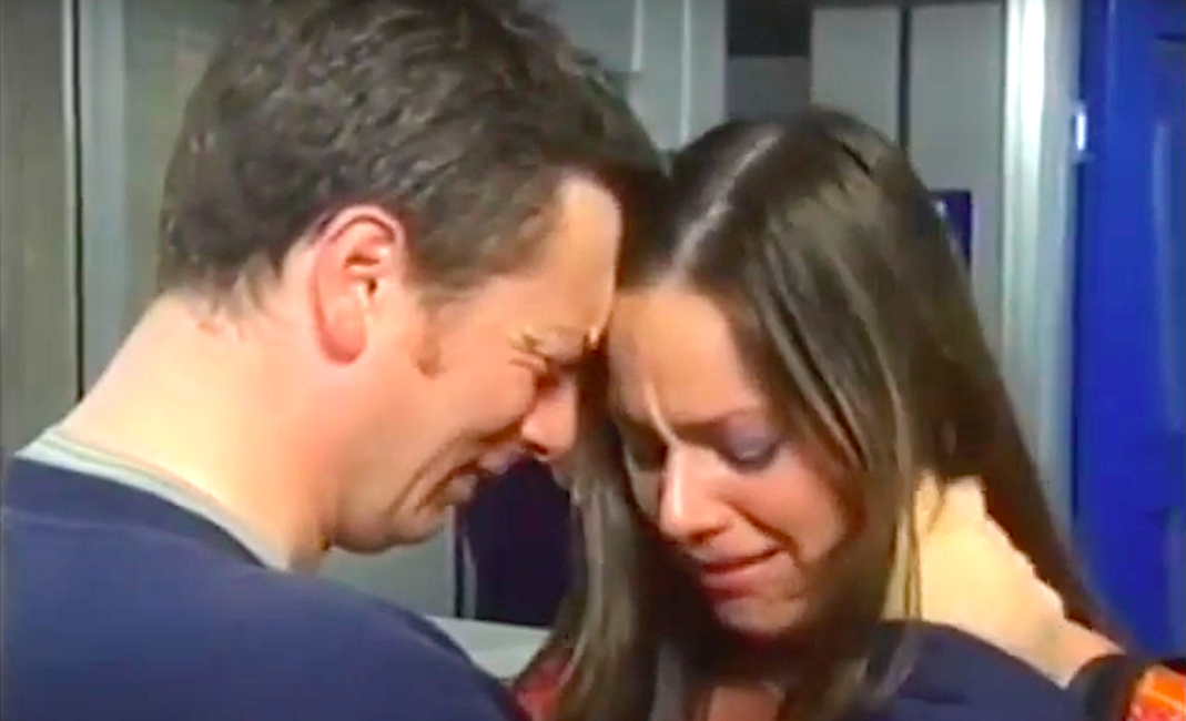 Martin and Rebecca say a tearful goodbye in Coronation Street