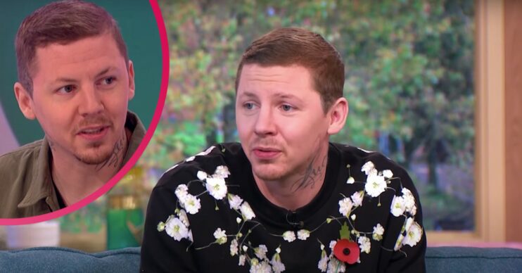 Professor Green smiling on This Morning
