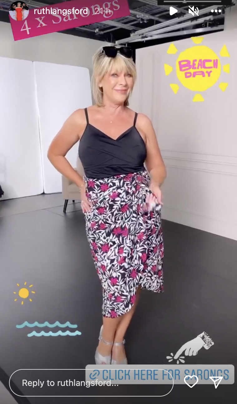 Ruth Langsford posing in her holiday collection on Instagram