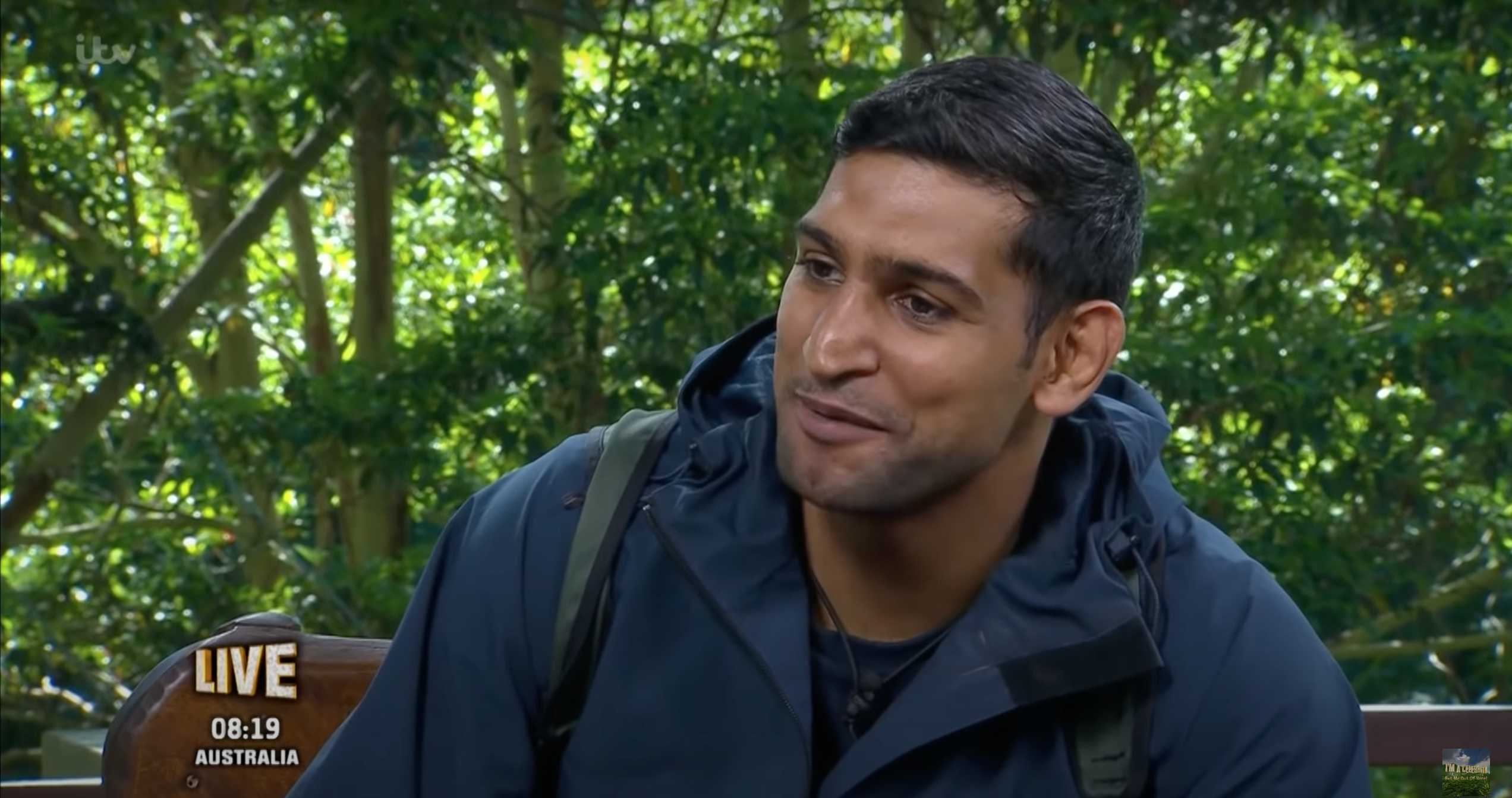 Amir Khan smiling on I'm A Celebrity
