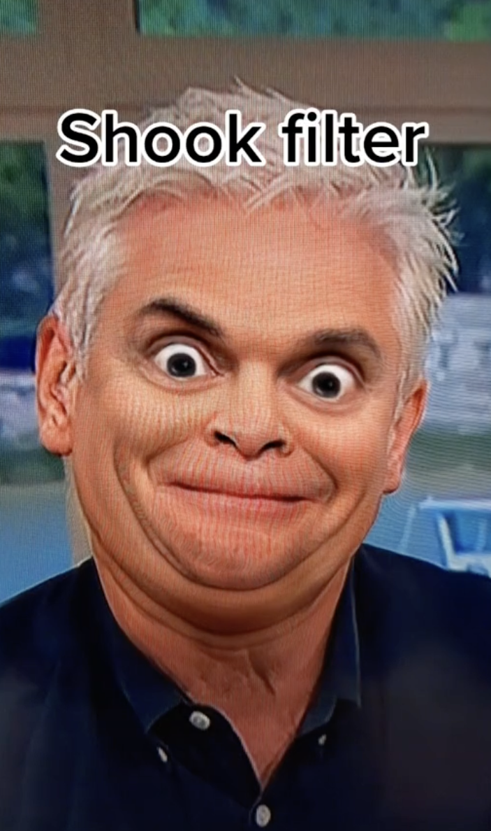 Phillip Schofield with the TikTok shook filter applied whilst on This Morning 