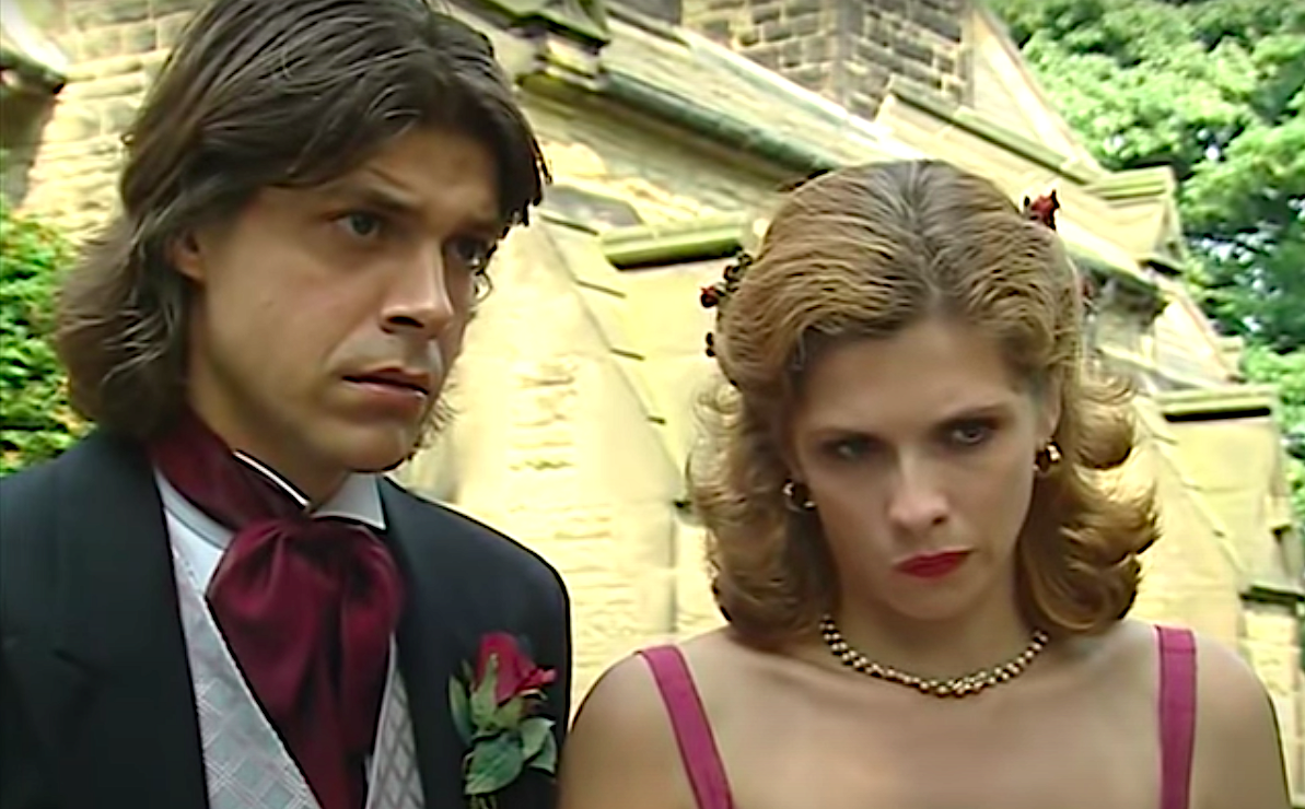 Bernice and Carlos look ashamed as their affair is revealed on Carlos's wedding day