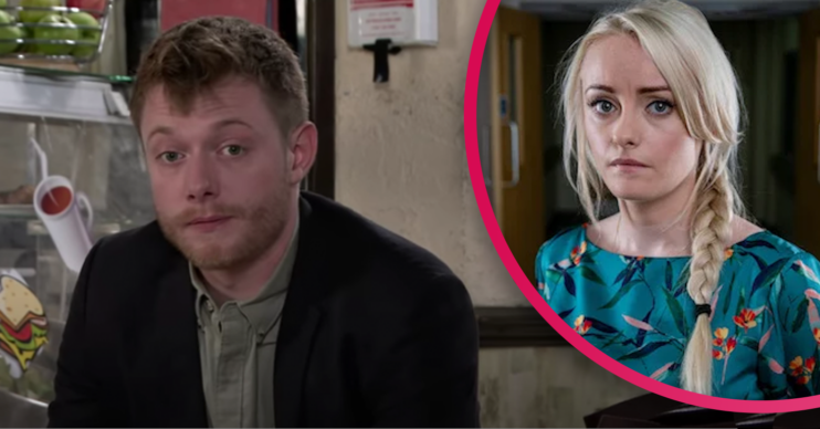 Sinead and Daniel from corrie looking upset