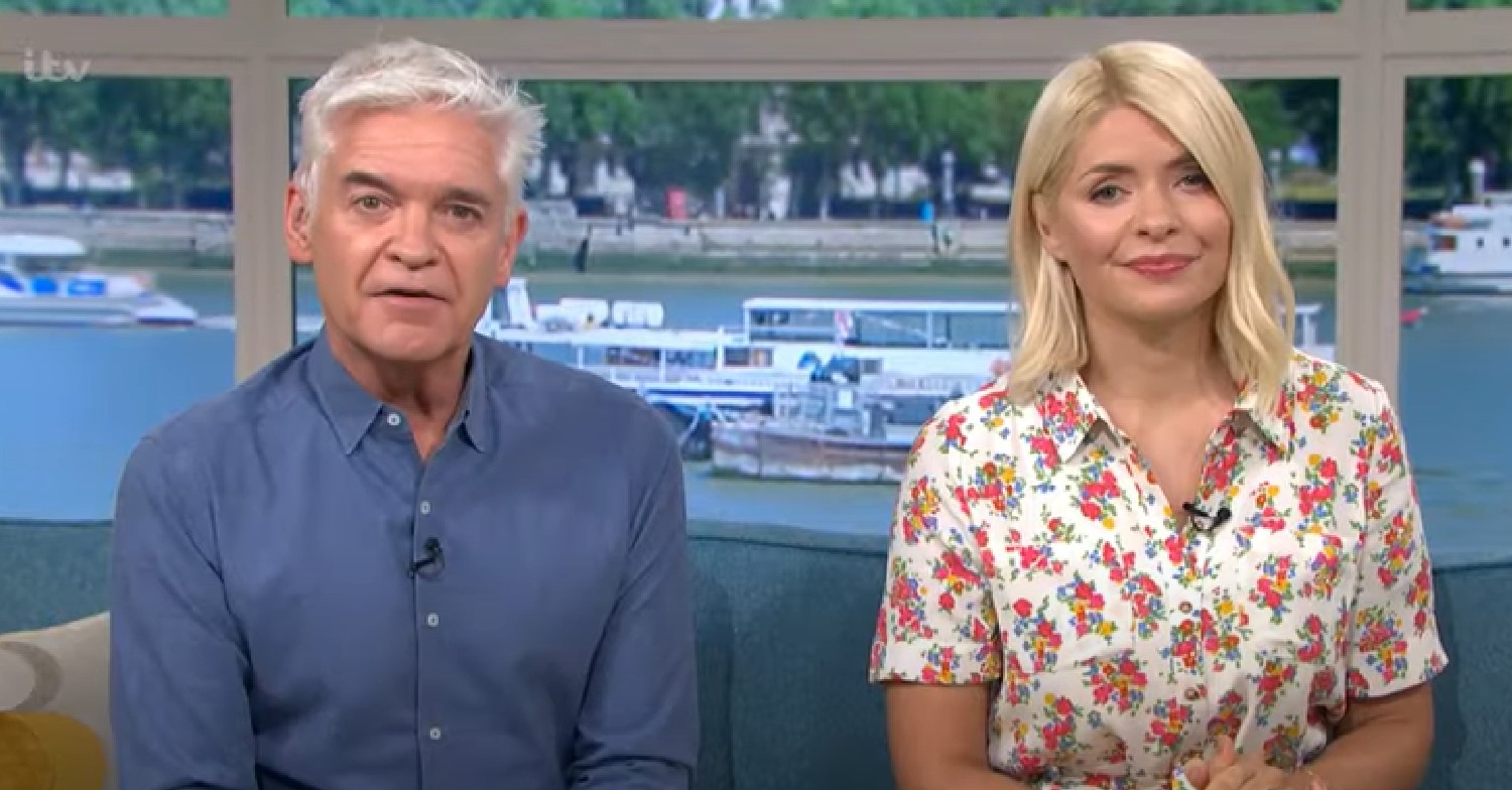 Phillip Schofield and Holly Willoughby look towards the camera on This Morning today May 26, 2022