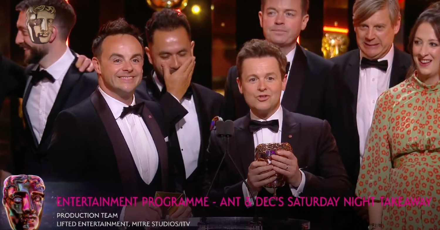 Ant and Dec accept Bafta on stage
