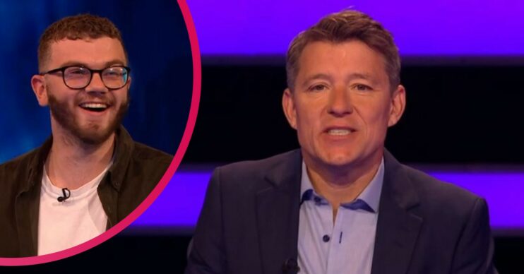 Tipping Point contestant Dom laughing, Ben Shephard speaking to camera