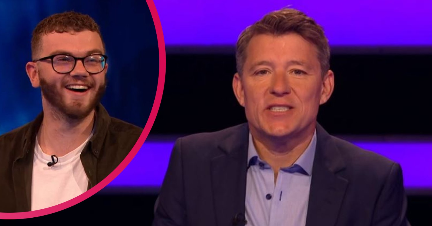 Tipping Point contestant Dom laughing, Ben Shephard speaking to camera