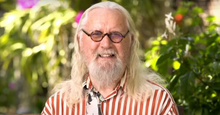 Billy Connolly speaking to camera as he wins BAFTA