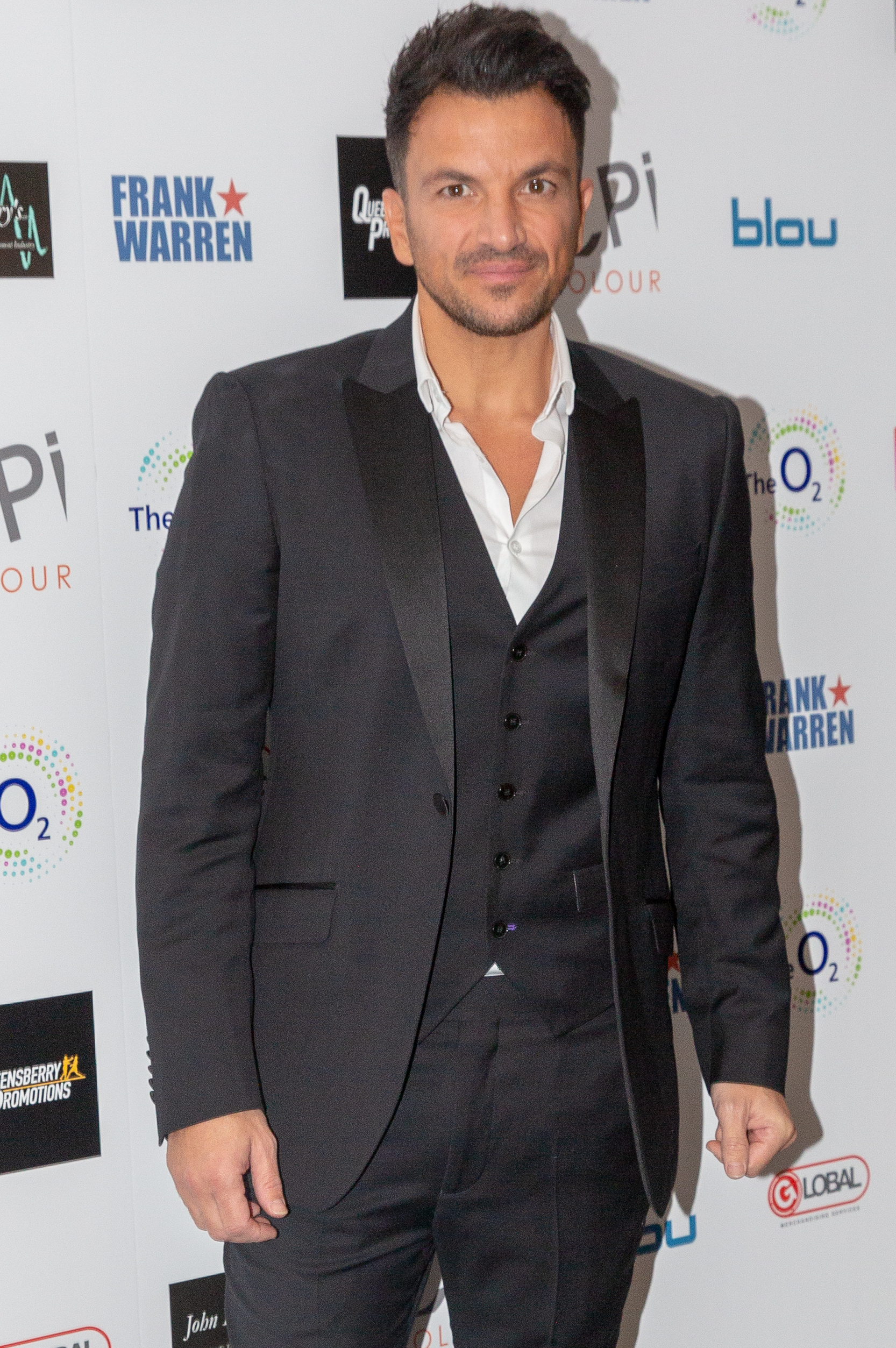 Peter Andre on the red carpet looking glum