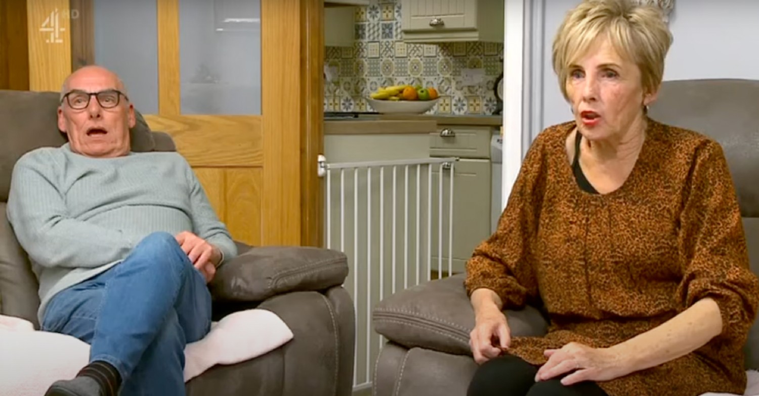 Gogglebox stars Dave and Shirley watching duck scene