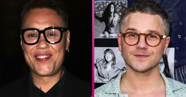 Gok Wan and David Ames both wearing glasses