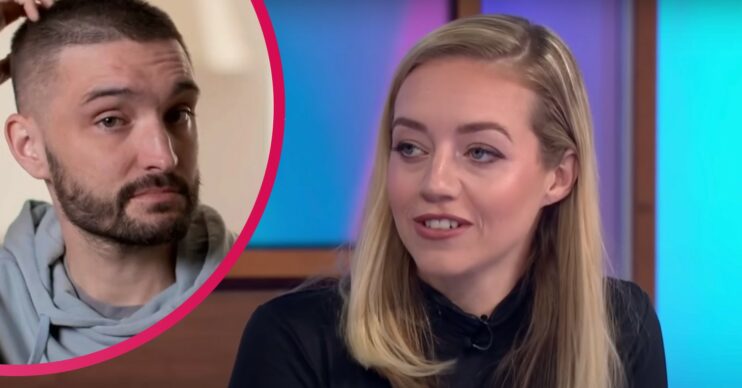 Tom Parker looking sad at camera and Kelsey Parker on Loose Women
