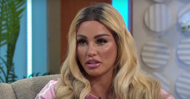 Katie Price looking down on Lorraine