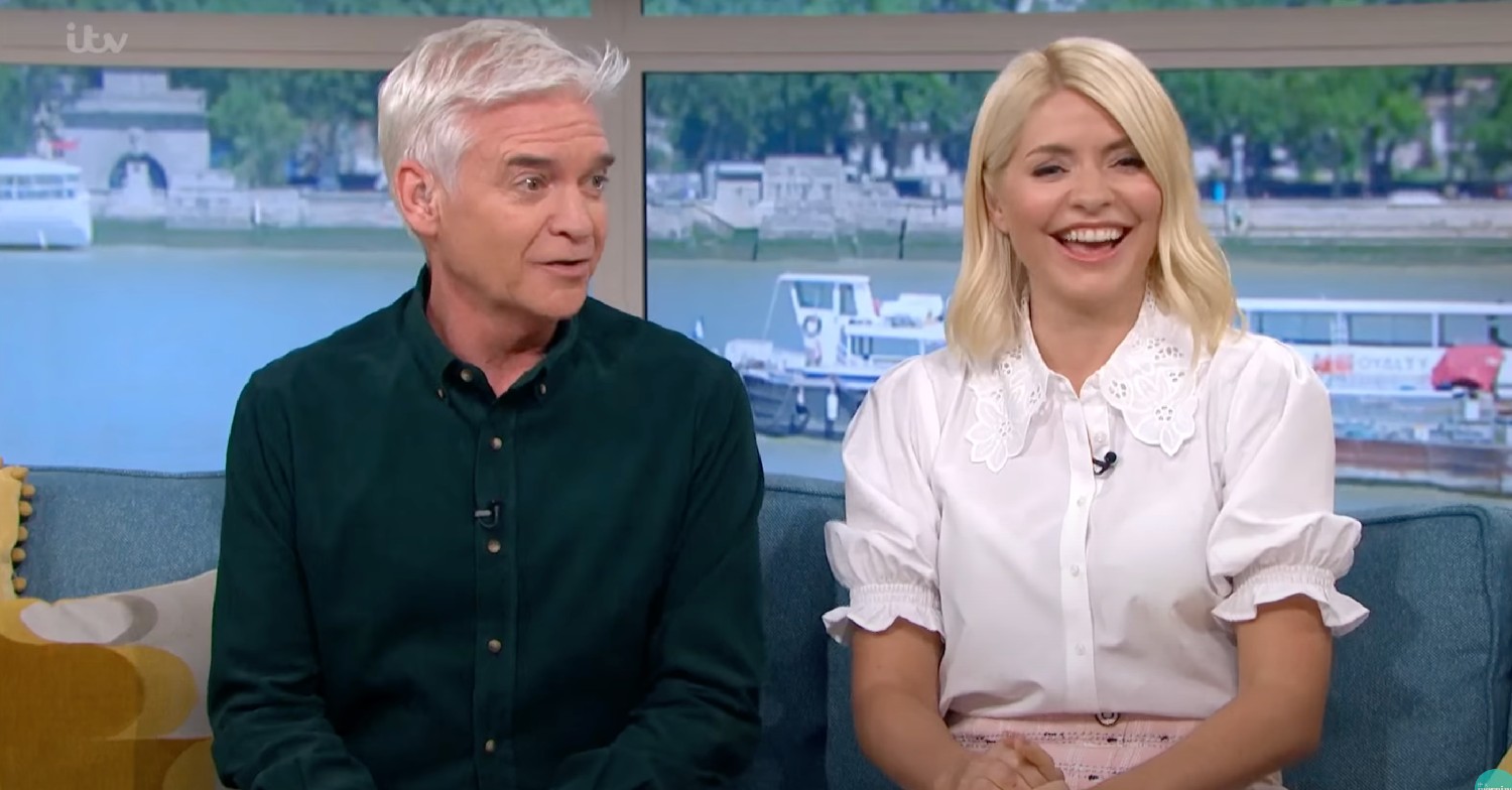 Phillip Schofield and Holly Willoughby laughing on This Morning today