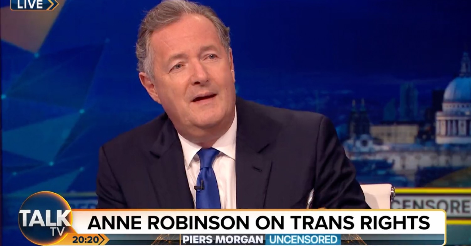 Piers Morgan looking bemused on Uncensored