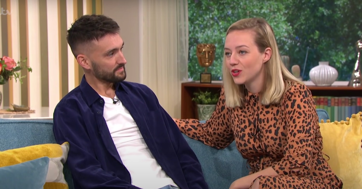 Tom Parker looks at Kelsey Parker on This Morning 