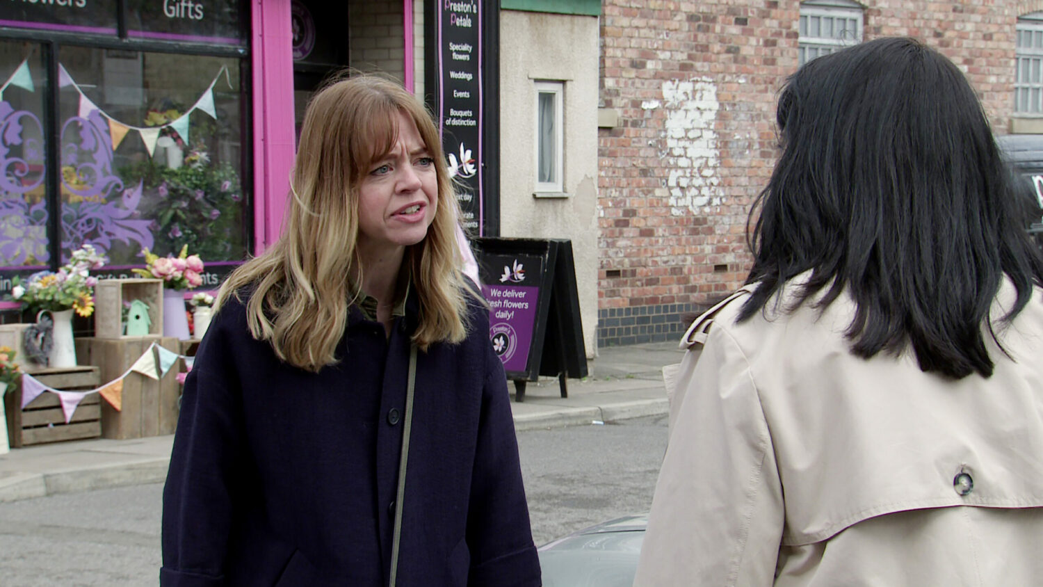 Toyah looking concerned Coronation Street