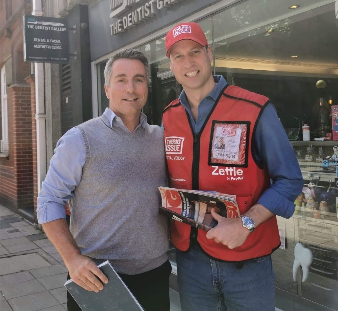 Prince William selling the big issue