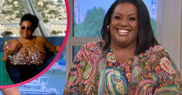 Alison Hammond in a pool and smiling on This Morning today