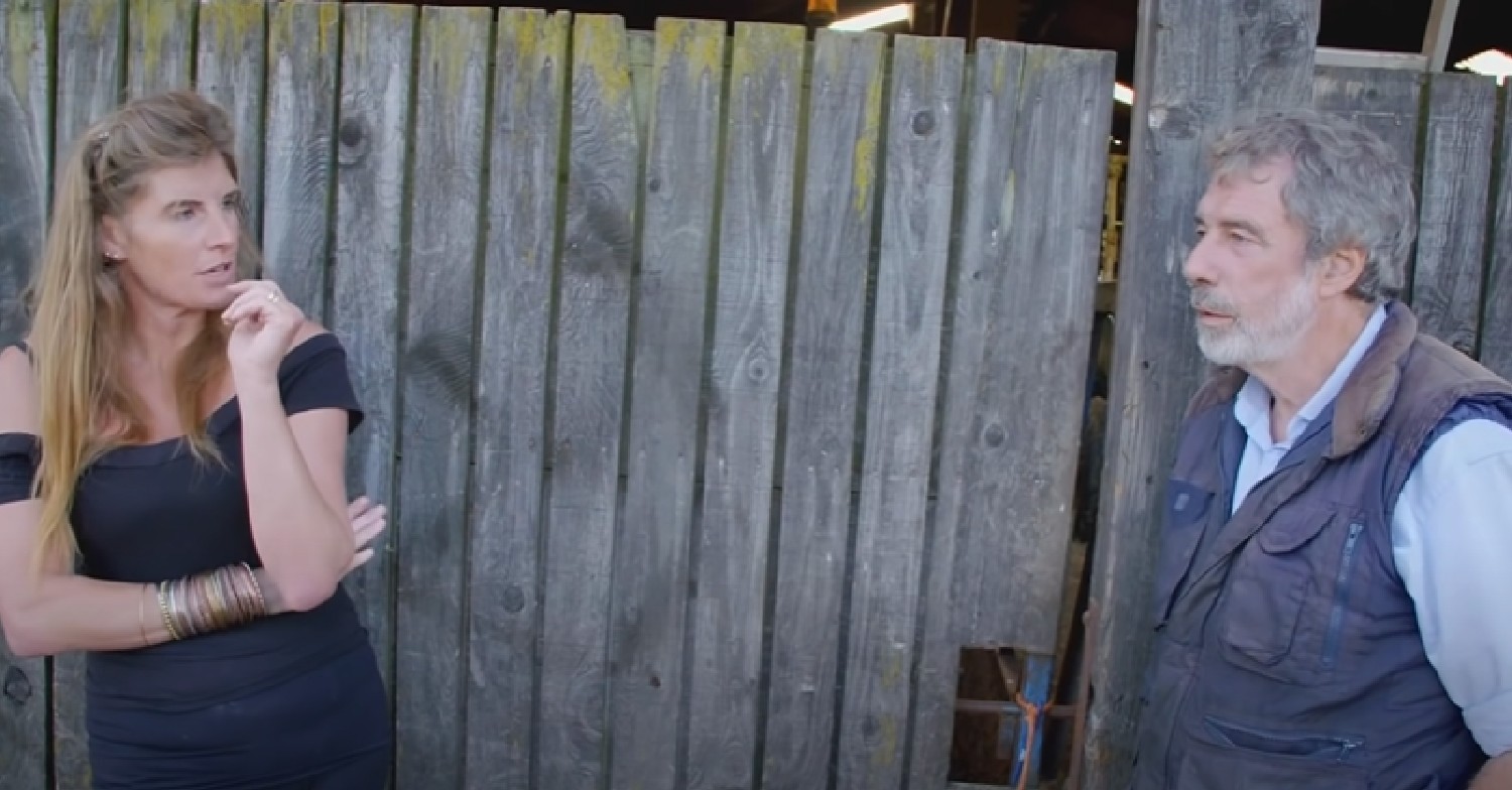 Amanda and Clive Owen looking at each other on Our Yorkshire Farm