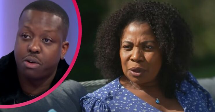 Brenda Edwards looking sad on Loose Women and son Jamal on Loose Women