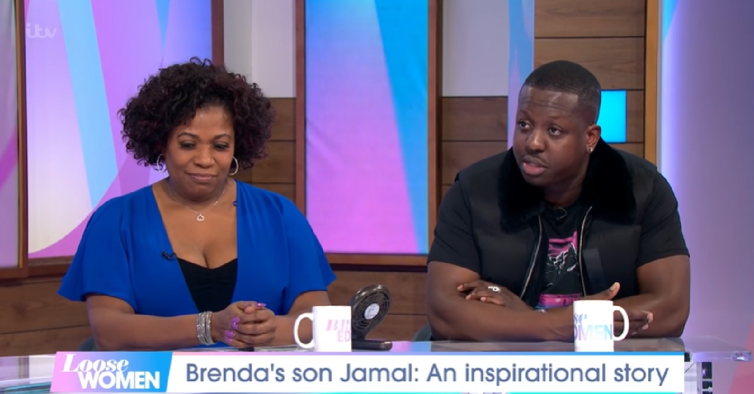 Brenda Edwards looking down alongside son Jamal on Loose Women