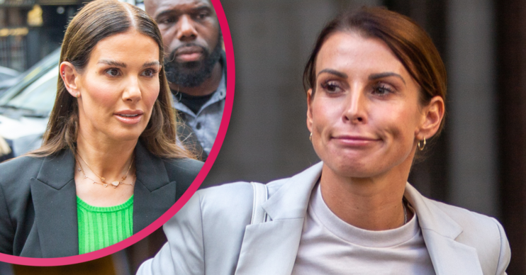 Coleen Rooney and Rebekah Vardy arriving at court