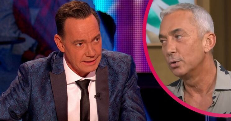 Craig Revel Horwood looking serious on Strictly and Bruno Tonioli talking on This Morning