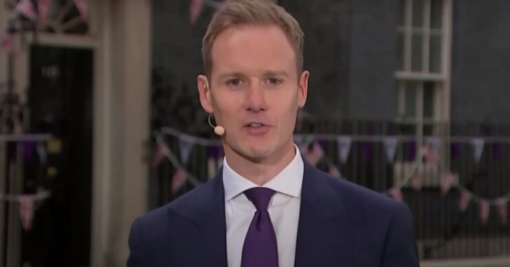 Dan Walker reporting outside Downing Street on Channel 5 News