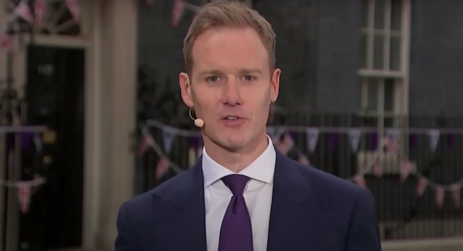 Dan Walker reporting outside Downing Street on Channel 5 News