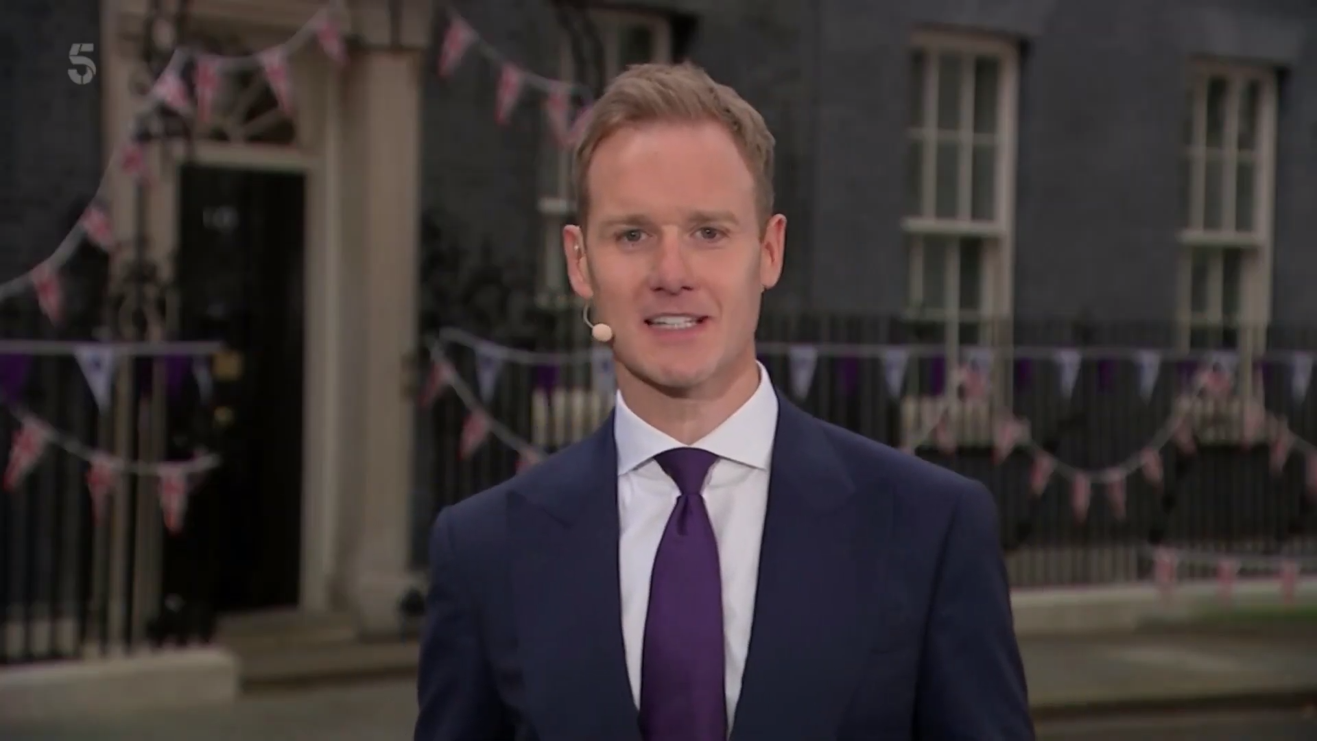 Dan Walker reporting outside Downing Street on Channel 5 News
